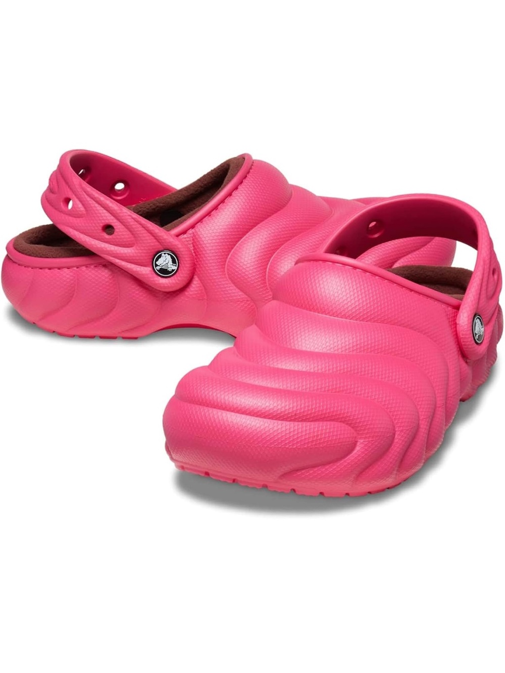 NWT CROCS Overpuff Bubble-Textured Lined Pink Clogs Adult Unisex Women7 & Men5